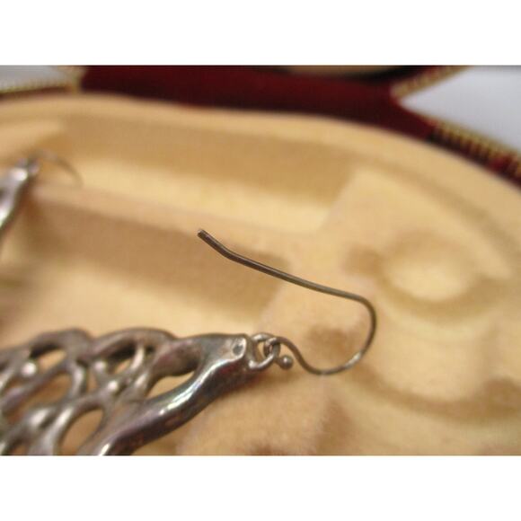 ORIT SCHATZMAN OS 925 Sterling Silver Modern Open Work Swirling Earrings - Picture 5 of 6